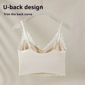 Lencería Sexy <span class=keywords><strong>Transparente</strong></span> de Encaje Suave con Cuello en V sin Costuras para Mujer, Tallas Grandes Personalizadas, Ropa Interior Cómoda, <span class=keywords><strong>Sujetador</strong></span> Tipo Camisola Francesa para Mujer - Product Image 3