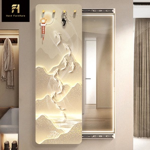 Miroir mural coulissant de style européen, haut de gamme, doré, avec éclairage LED, pour salon, miroir de toilette dissimulé pour la <span class=keywords><strong>maison</strong></span> - Product Image 3
