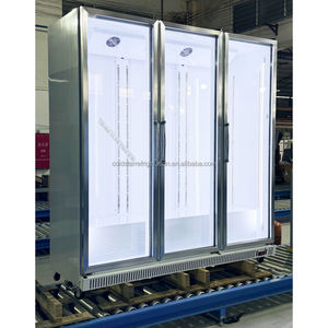 Congélateur commercial de stockage de glace pour boissons, à refroidissement par air, 3 portes, portable, pour usage en bar - Product Image 1