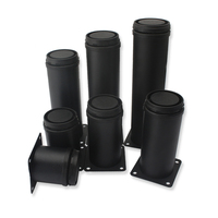 Pied de support réglable en acier inoxydable noir pour meubles : canapé, armoire, TV, lit, table basse