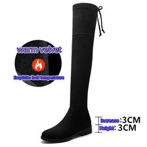 <span class=keywords><strong>Tacco</strong></span> 3 <span class=keywords><strong>Cm</strong></span> <span class=keywords><strong>donna</strong></span> finta pelle scamosciata sopra lo stivale al ginocchio <span class=keywords><strong>tacco</strong></span> piatto punta tonda fodera in velluto caldo sopra il ginocchio <span class=keywords><strong>stivali</strong></span> alti per <span class=keywords><strong>donna</strong></span> <span class=keywords><strong>donna</strong></span> - Product Image 3