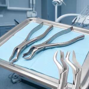 Pinzas de Extracción Dental de Acero Inoxidable Alemán con Empuñadura Moleteada, Instrumentos Quirúrgicos Certificados CE Clase I, Manuales - Product Image 3