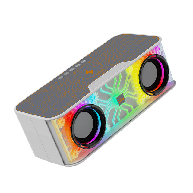 Portable for 5.3 Wireless Speaker with 15W Wireless Charging High Volume RGB LED Lighting 10W Output & Memory Card Support