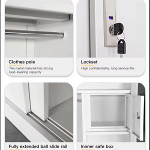 Nouveau design personnalisé imprimé chambre à coucher mobilier en métal armoire en acier à 4 portes avec tiroirs - Product Image 3