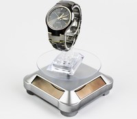 Présentoir de montre à énergie solaire, support rotatif pour bijoux, support pour téléphone, bijoux, table tournante automatique