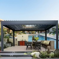 Pergola bioclimatique en aluminium pour jardin, terrasse, auvent, gazebo, pavillon, kit de pergola extérieure en aluminium