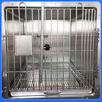 Cage d'élevage vétérinaire respirante en acier inoxydable avec motif solide pour chats pour animaleries