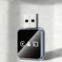 Adaptateur USB portable CarPlay 4-en-1, boîtier de mise en miroir sans fil, dongle AirPlay EC-306 8*8*3cm pour téléphones iOS/Android, garantie 1 an