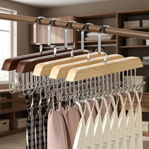 Mucit Home Multifunctional Wooden 8-Hook Bra Scarf Tie Belt Bag <b>Hanger</b> (1 Piece)-Inventor Home - Product Image 2