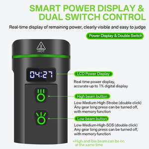 BORUiT L14 Luce <span class=keywords><strong>LED</strong></span> per Bicicletta 4000 Lumen Batteria 5000mAh in Lega di Alluminio Ricaricabile Impermeabile Faro Anteriore per Bicicletta - Product Image 5
