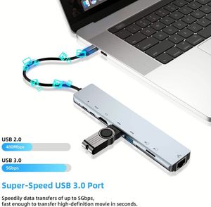 Hub USB Tipo C 8 en 1 de Fábrica, Adaptador Multipuerto, Base Hub USB C 8 en 1 con HDTV 4K, USB 3.0, Lector de Tarjetas SD y TF, Carga PD - Product Image 3