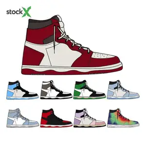 Stokta X 2023 yeni moda Sneakers 1 Retro yüksek OG yıkanmış pembe örümcek adam UNC erkek basket topu ayakkabı