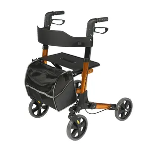 Adjustable Aluminum Double Folding Rollator Walking Aids for older people and disable TRA01