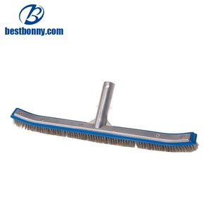 翡翠18 "スイミングプールクリーニングステンレス鋼ワイヤー剛毛壁ブラシアルミ付き - Product Image 4