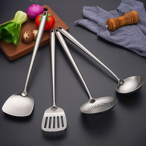 Ensemble d'ustensiles de cuisine étendus en acier inoxydable 304, avec crochet intégré tout en acier, spatule, louche à soupe, écumoire, vente en gros usine - Product Image 4