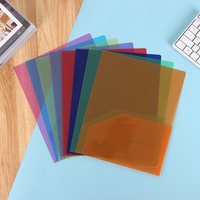 Porte-documents en PVC transparent mat couleur bonbon A4 à double pochette pour une page ou deux pages