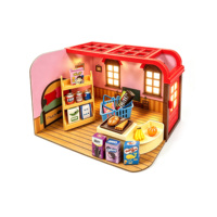 HTL DIY Set de Bloques de Construcción de Escenas en Miniatura, Juguete de Panadería y Tienda de Conveniencia, Decoración de Micropaisajes para Niños, Juego de Simulación