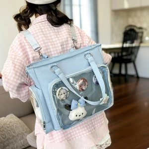 High Quality Single Tassel Lace PU Leather Lady Fashion Zipper Closure Shoulder Bag for Lolita Style Pin Display Purse Custom - Product Image 6