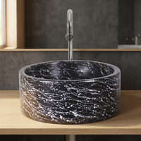 Lavabo de table moderne de luxe en résine de pierre et en céramique, petit évier blanc, égouttoir de robinet monotrou d'Inde