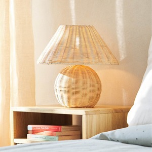Wooden Sheep Bamboo Woven <b>Table</b> Lamp E27 <b>LED</b> Switch Control <b>Bedside</b> Lamp For Home Living Room Tatami - Product Image 1