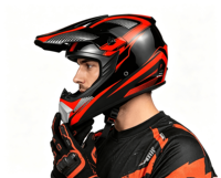 Casque de moto intégral certifié 3C QFH UHKJ010 avec image imprimée par transfert thermique, unisexe, adultes, quatre saisons, sport, cyclisme