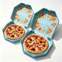 Boîte à pizza hexagonale en carton ondulé recyclé sur mesure en gros, emballage alimentaire écologique pour les restaurants à emporter