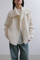 Pull rétro torsadé en pur cachemire, cardigan asymétrique à revers, manteau en tricot pour femme, automne et hiver