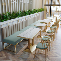 Moderno Comercial Hotel Restaurante Muebles España Fabricante de lujo Mesa de café y silla Set Coffee Booth Sofá Proyecto