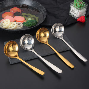 Factory Best Seller Mango largo Sirviendo sopa Cuchara Gachas <span class=keywords><strong>Olla</strong></span> caliente Salsa Aceite Acero inoxidable Cuchara redonda grande - Product Image 2