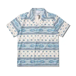 Paisley Pattern Print Men's Regular Fit Short Sleeve Hawaiian Men's Camp Shirt