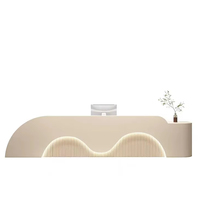 Comptoir de réception minimaliste moderne pour hôtels, salons de beauté, magasins de vêtements - Design incurvé de luxe léger et durable