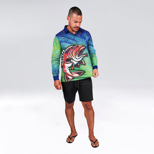 Stampa a sublimazione personalizzata di alta qualità UPF50 + protezione solare camicia da pesca traspirante ad asciugatura rapida Polo a maniche lunghe camicie da pesca - Product Image 3