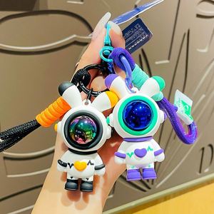 Cartoon Heart Rate Cool Lightning Rabbit Keychain Female <b>Car</b> Astronaut <b>Doll</b> Wrist Rope Keyring Bag Charm Pendant Accessory Gift - Product Image 1