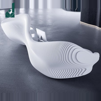 Comptoir d'accueil moderne et minimaliste en fibre de verre, de forme irrégulière, pour salon de beauté, hôtel et hall d'entreprise
