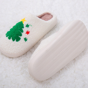 Ciabatte di natale personalizzato <span class=keywords><strong>donna</strong></span> produttore di fabbrica casa Fuzzy soffice inverno peluche da <span class=keywords><strong>donna</strong></span> pantofole ricamate da <span class=keywords><strong>donna</strong></span> - Product Image 6