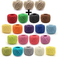 Cordon en chanvre 20 m, corde en Jute, emballage cadeau, rustique, décoration de mariage, DIY bricolage