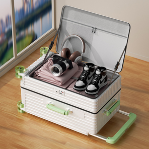 <strong>Large</strong> Thick PC Expandable Luggage <strong>Suitcase</strong> with Wide Handle Deep Storage Side Opening Portable <strong>Light</strong> Weight Durable Travel Case - Product Image 3