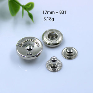 カスタムロゴラウンド合金メタル4部スナップボタンシルバーゴールドアンティーク真鍮4部ファスナーボタンジャケット服用 - Product Image 5