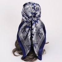 Nouveau Foulard Carré de Luxe en Soie Paisley Haut de Gamme pour Femme 90x90cm Respirant Extensible dans les Quatre Sens Autre Motif Ethnique