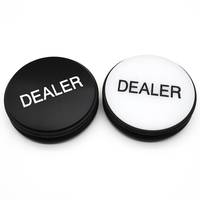 Bouton de croupier en acrylique noir et blanc double face 75*20mm pour accessoires de table de casino, jeu de poker Texas Hold'em
