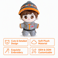 Poupée en peluche personnalisée OEM ODM, figurine mignonne de garçon avec casque de sécurité, jouet éducatif pour enfants, cadeau promotionnel