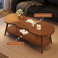 Table basse en bois massif avec espace de rangement, style vintage, design chinois minimaliste classique pour salon, petits appartements