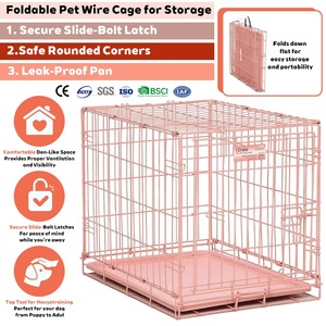 Animaux de compagnie 24 pouces mode Cages pour animaux caisse pliante pour chien sécurité renforcée comprend un diviseur de casserole étanche Cages pour animaux de compagnie maisons - Product Image 2