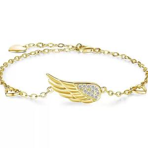 Nouveauté Bracelet en argent sterling 925 avec petit cœur d'amour et ailes, non décolorant, luxe léger pour petite amie, vente en gros d'usine - Product Image 5