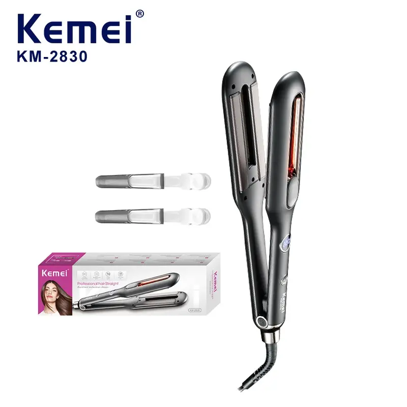 Kemei Schlussverkauf Multi-Haarstyling-Werkzeuge km-2830 ionischer Haarglätter 2-in-1 professioneller flacher Eisen-Haarglätter