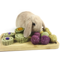 Friandises à Mâcher au Foin de Timothy pour Lapins, Cochons d'Inde, Gâteau de Timothy pour Lapins, Hamsters, Chinchillas, Collations Molaires, Aliments et Friandises pour Lapins
