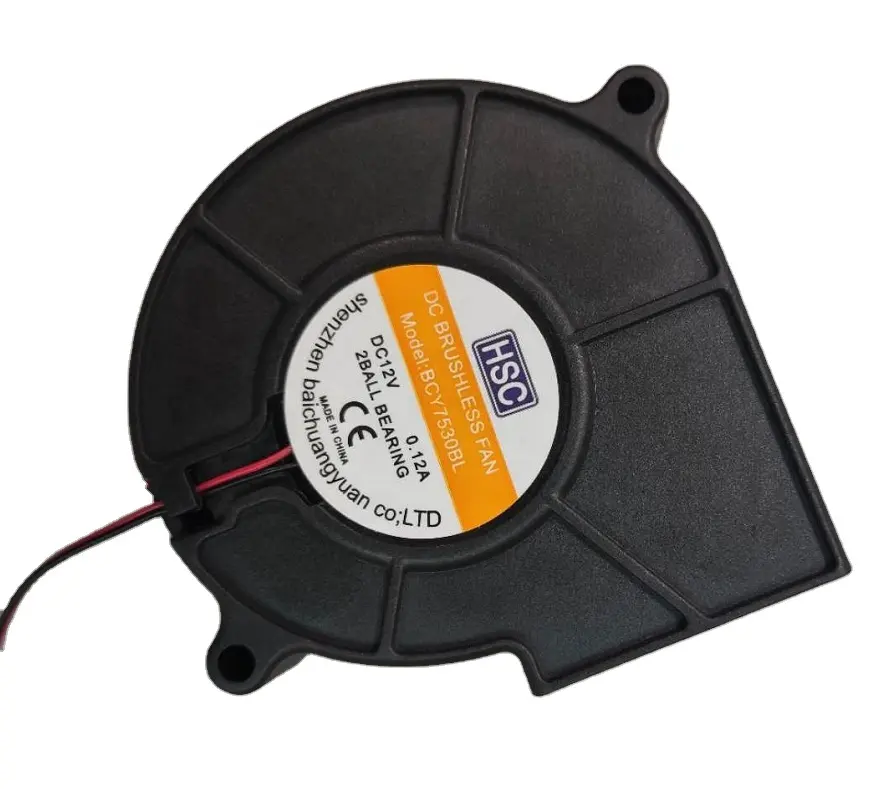 CE ROHS ha approvato mini 75mm ventilatore fan 75x75x30mm 12V DC blower fan 2000RPM 7.61CFM 28.3DB