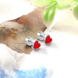 Pendientes de Moda para Mujer, Chapados en Oro, de Acero Inoxidable, Pendientes Simples con Forma de Corazón - Product Image 4