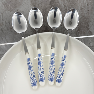 Style chinois fiable qualité en gros porcelaine poignée vaisselle en céramique fourchette rétro motif vaisselle ensemble avec boîte - Product Image 3