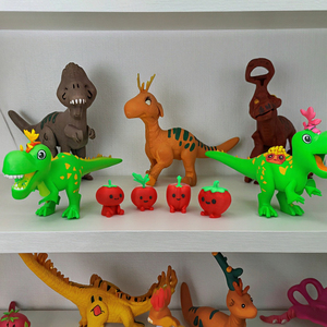 Décorations Modernes Créatives et Tendance en Forme de Petites Légumes Imprimés en 3D pour Animaux et Dinosaures – Collection 4 Pièces - Product Image 6